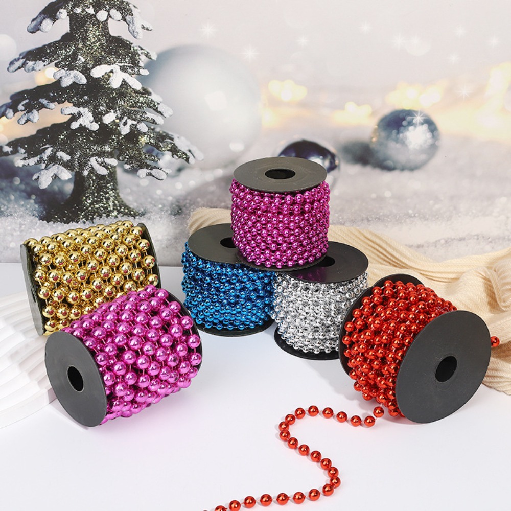 Pearl Trim Chain - 3m巻き、9mmのパールビーズチェーンガーランド。クリスマス、結婚式、誕生日パーティー、カーニバルなどの装飾用。DIYで自宅のフェスティバル飾りとして使用可能。