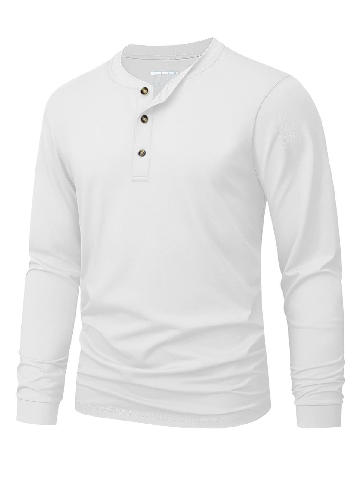 Embellish Knit - メンズヘンリー Tシャツシンプルな無地プリント長袖 Tシャツファッション多用途ルーズトップ春と秋のカジュアル服