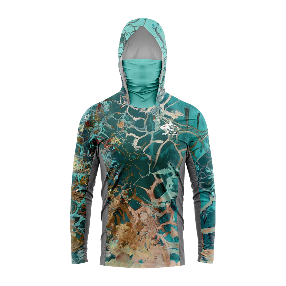 UPF50+ フード付きフィッシングシャツ 内蔵フェイスゲイ - Embellish Knit のレビューと価格