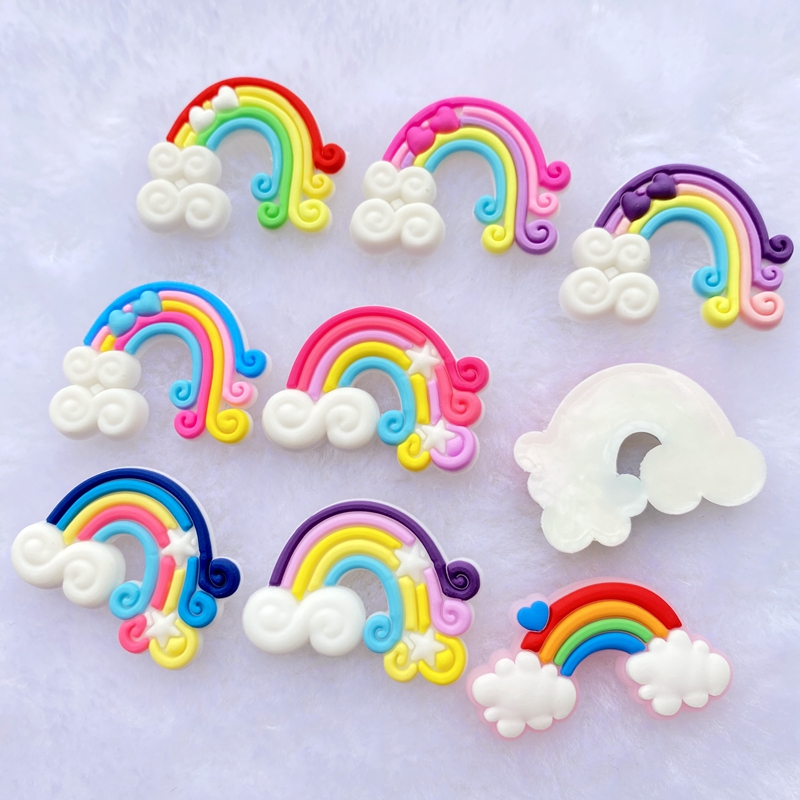 10/20個かわいい虹のpvc柔軟な接着剤フラットバックdi - Embellishment Glue Craft のレビューと価格