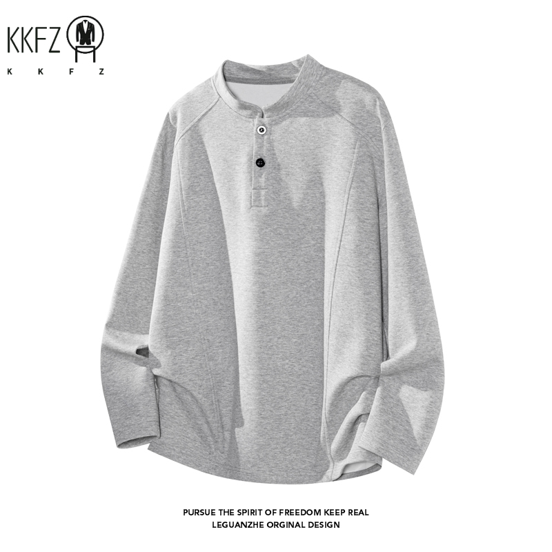 男性用ラグランスリーブヘンリーパーカー、スタンドカラー、2ボ - Embellish Knit のレビューと価格
