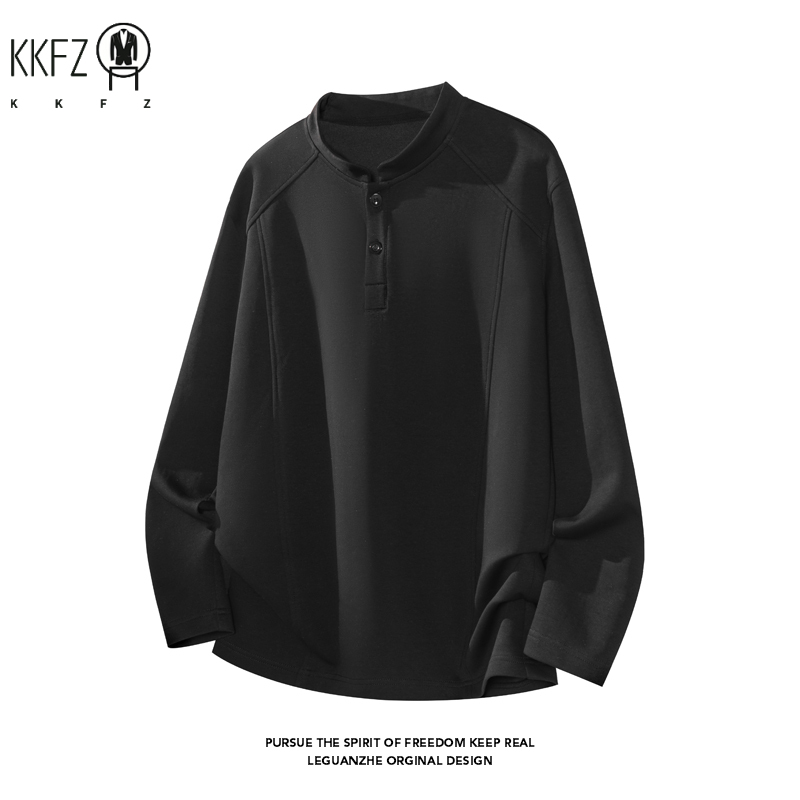 男性用ラグランスリーブヘンリーパーカー、スタンドカラー、2ボ - Embellish Knit のレビューと価格