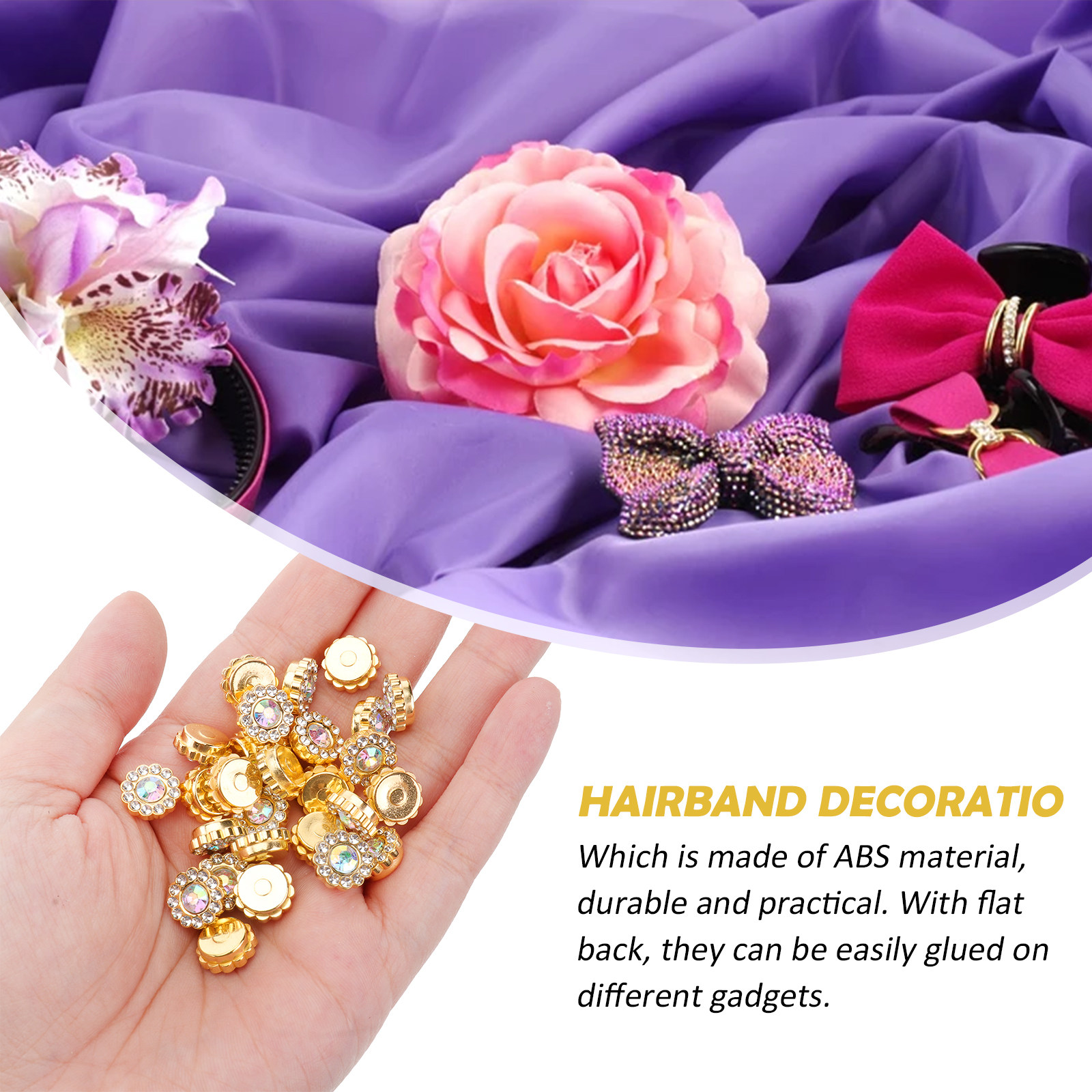 50個入り パールフラワーディスク アクセサリー ABS素材 - Embellishment Glue Craft のレビューと価格